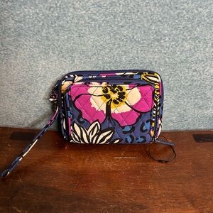 Vera Bradley Pink and Blue Floral Wristlet